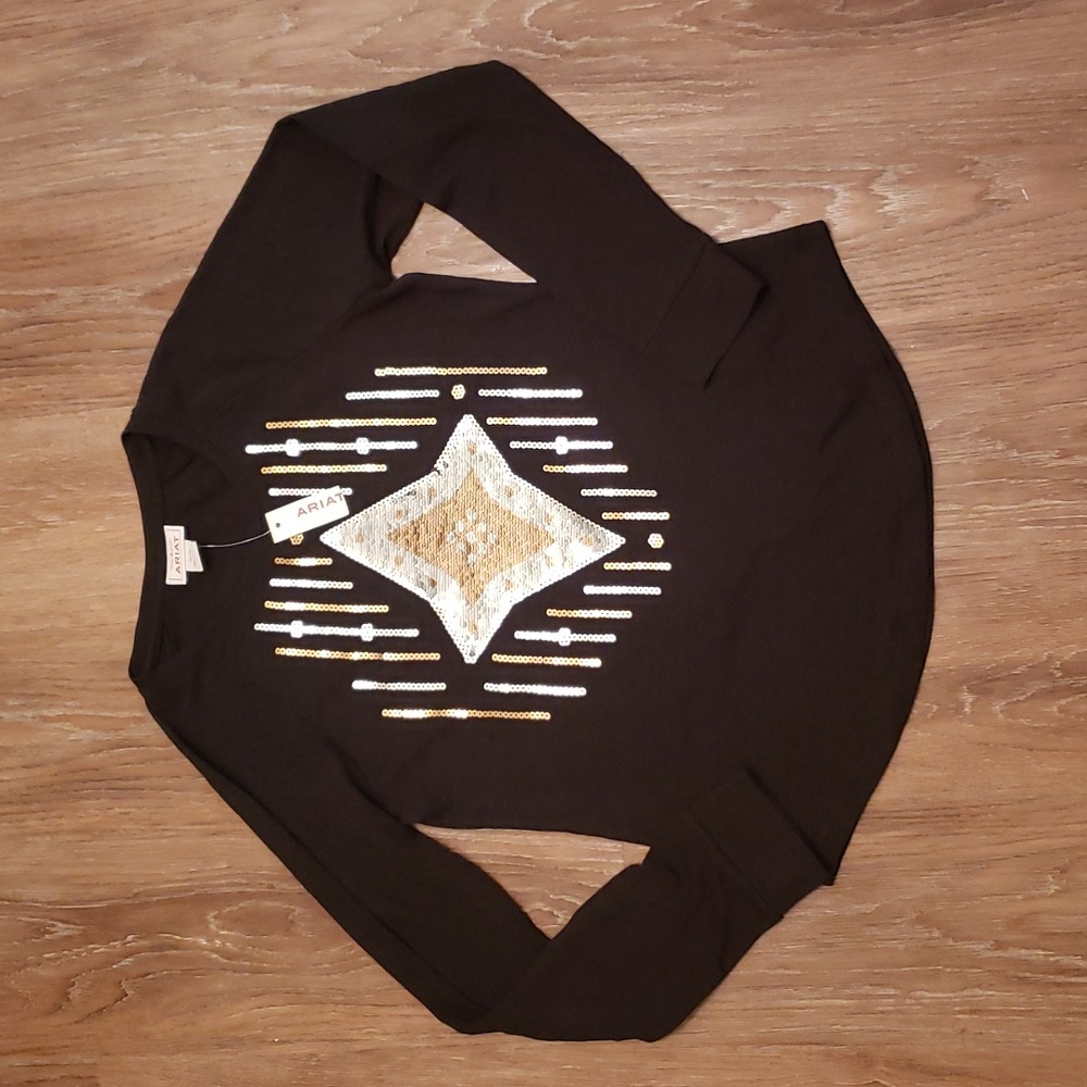 (M) NWT ARIAT Reversible Sequin Ace of Diamonds Casual Classic Fit Rodeo Country